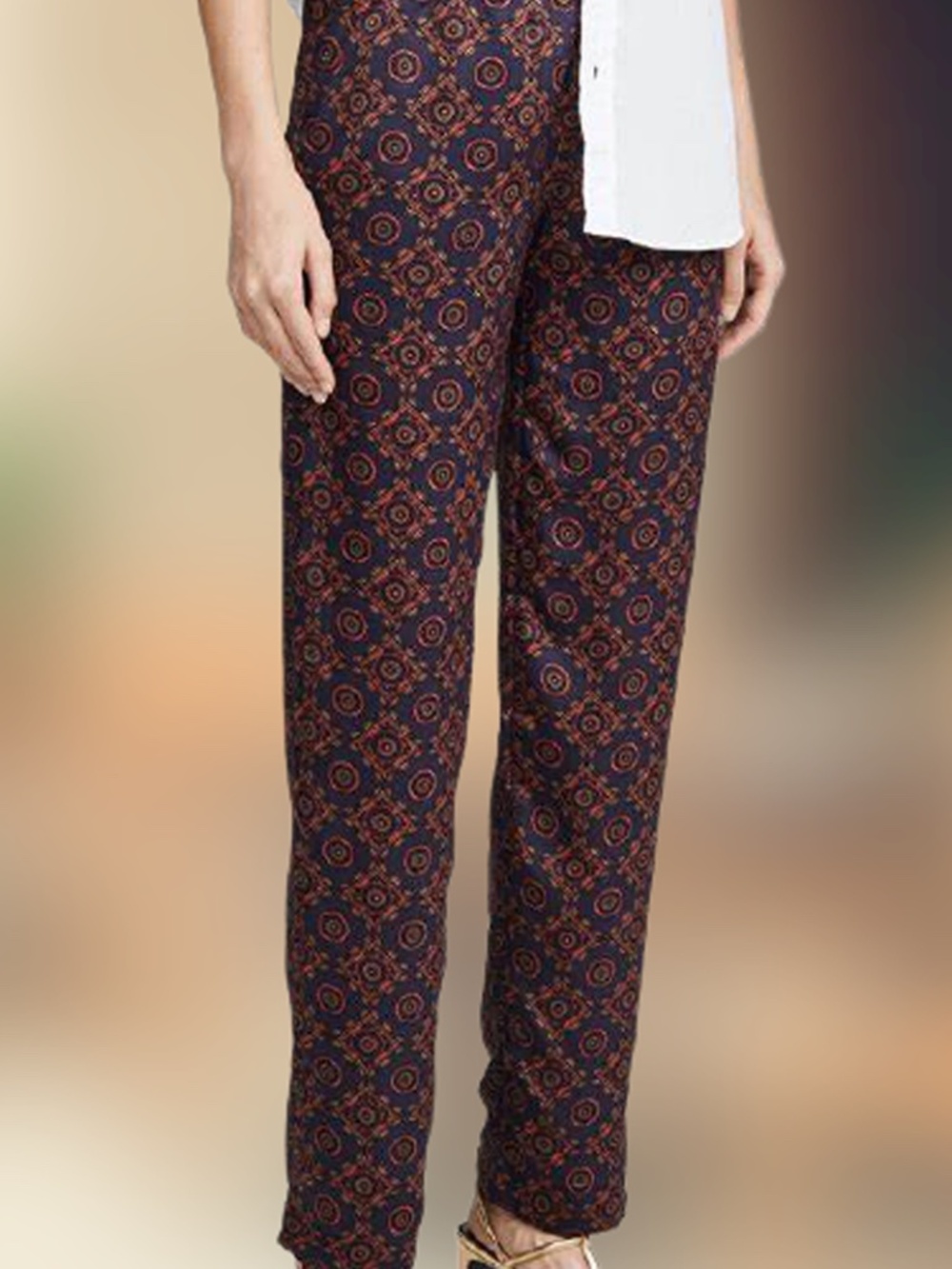 Club Monaco Printed Twill Pull-On Pants Size 2 NWT
